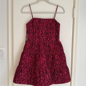 Alice + Olivia Fuchsia Pink Floral Mini Dress